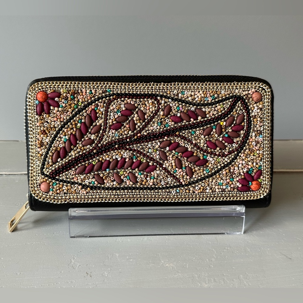 BEAUTIFUL Brown Leaf 🍂 Beaded Wallet 😍😍